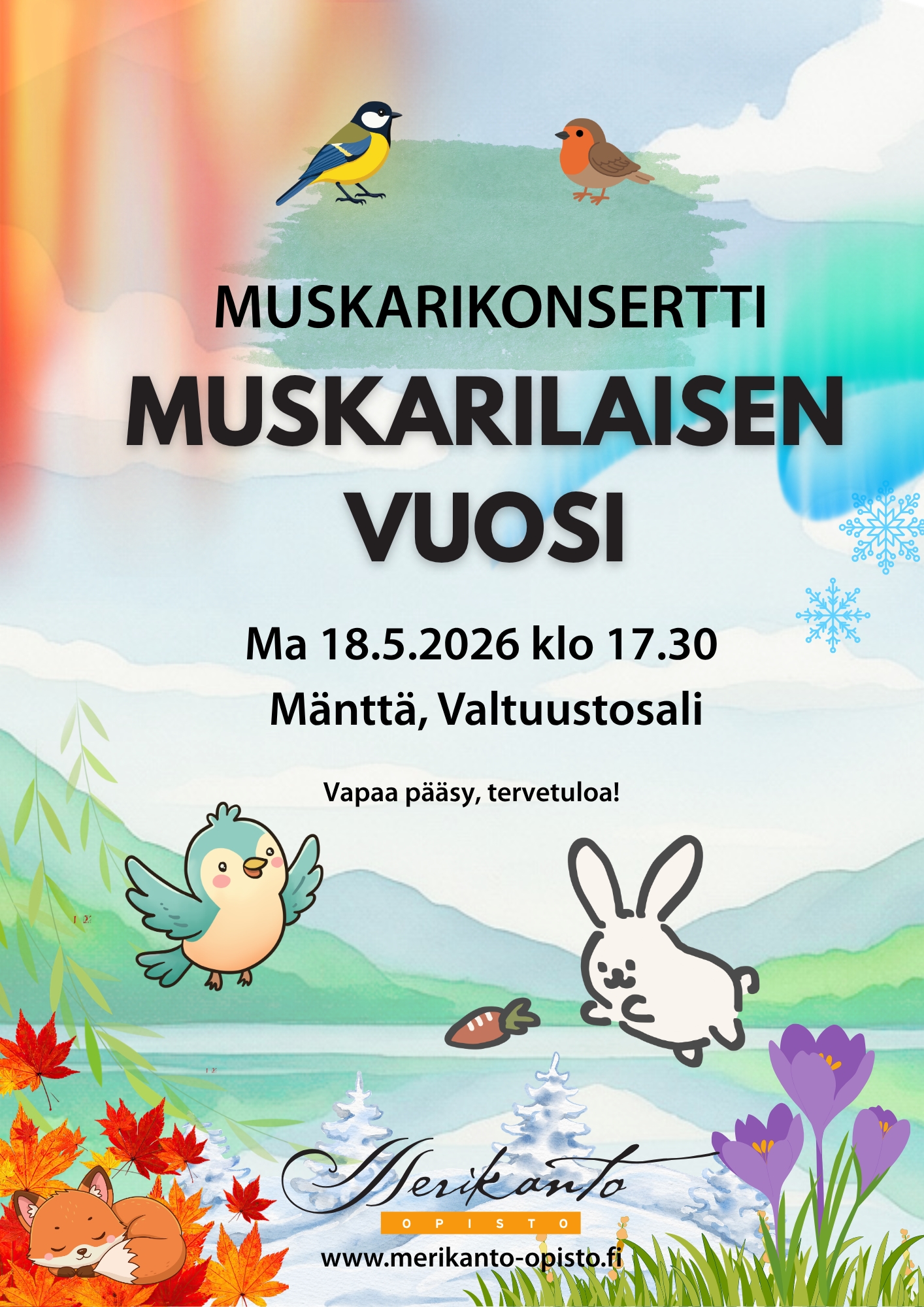 Merikanto-opiston Mänttä-Vilppulan muskariryhmien Kevätkonsertti